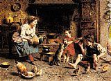 Eugenio Zampighi Canvas Paintings - Mealtime